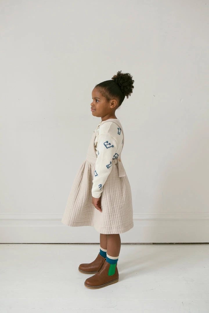 Fin & Vince Sale Quilted Pinafore - Sand 9 Fin & Vince Sale Quilted Pinafore - Sand