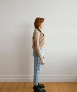 Fin & Vince Women's Crop Sweater - Beige 24 Fin & Vince Women's Crop Sweater - Beige