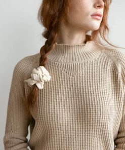 Fin & Vince Women's Crop Sweater - Beige 22 Fin & Vince Women's Crop Sweater - Beige