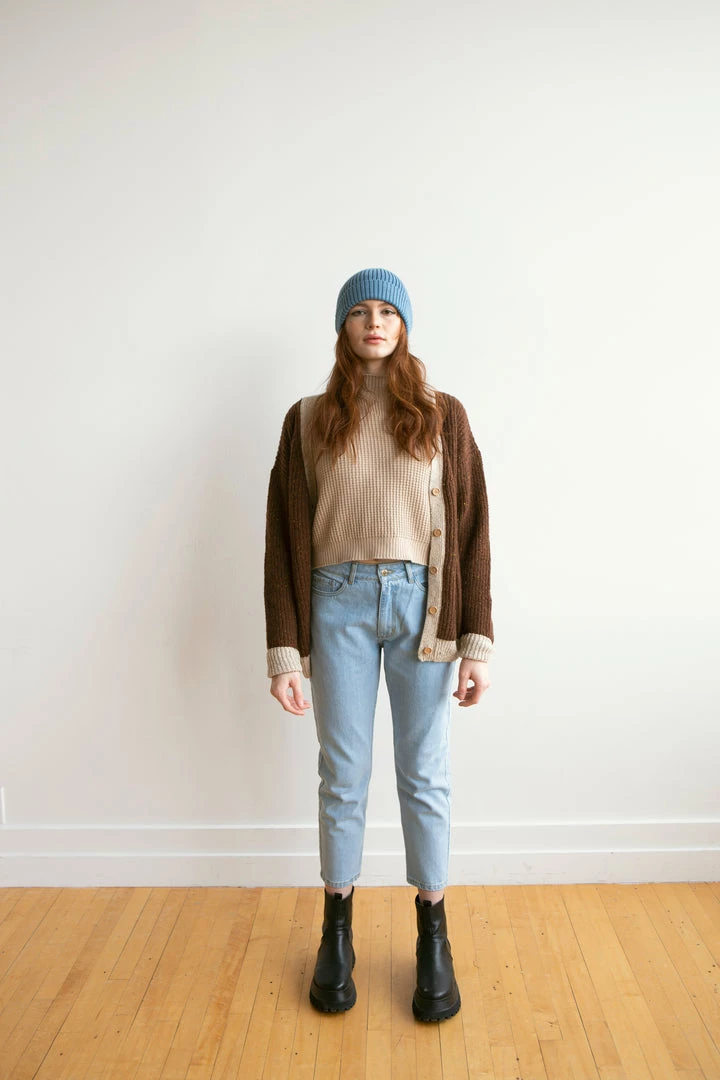 Fin & Vince Women's Crop Sweater - Beige 13 Fin & Vince Women's Crop Sweater - Beige