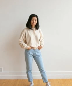 Fin & Vince Women's Fleece Button Pullover - Sand Sale 18 Fin & Vince Women's Fleece Button Pullover - Sand Sale