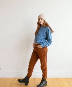 Fin & Vince Women's Fleece Button Pullover - Vintage Blue Sale