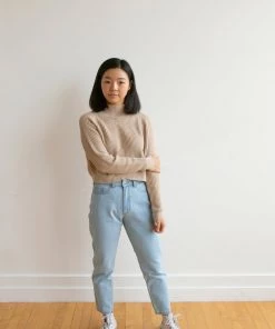 Fin & Vince Women's Crop Sweater - Beige 34 Fin & Vince Women's Crop Sweater - Beige