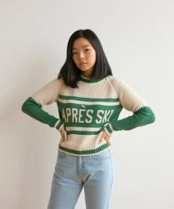 Fin & Vince Women's Vintage Sweater - Apres Ski - Jade Sale
