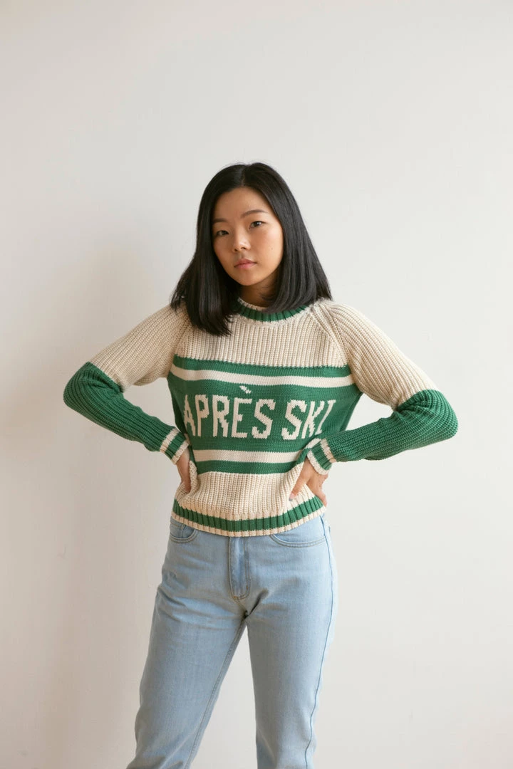 Fin & Vince Women's Vintage Sweater - Apres Ski - Jade Sale 4 Fin & Vince Women's Vintage Sweater - Apres Ski - Jade Sale