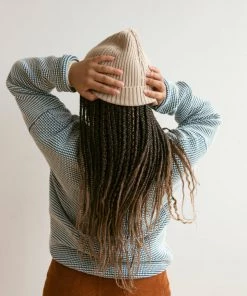 Fin & Vince Women's Loop Sweater - Milk/ Vintage Blue