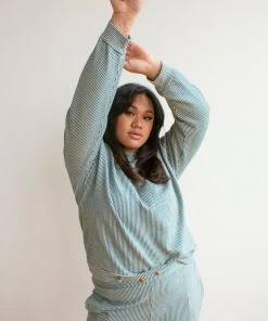 Fin & Vince Sale Women's Terry Sweater - Ocean