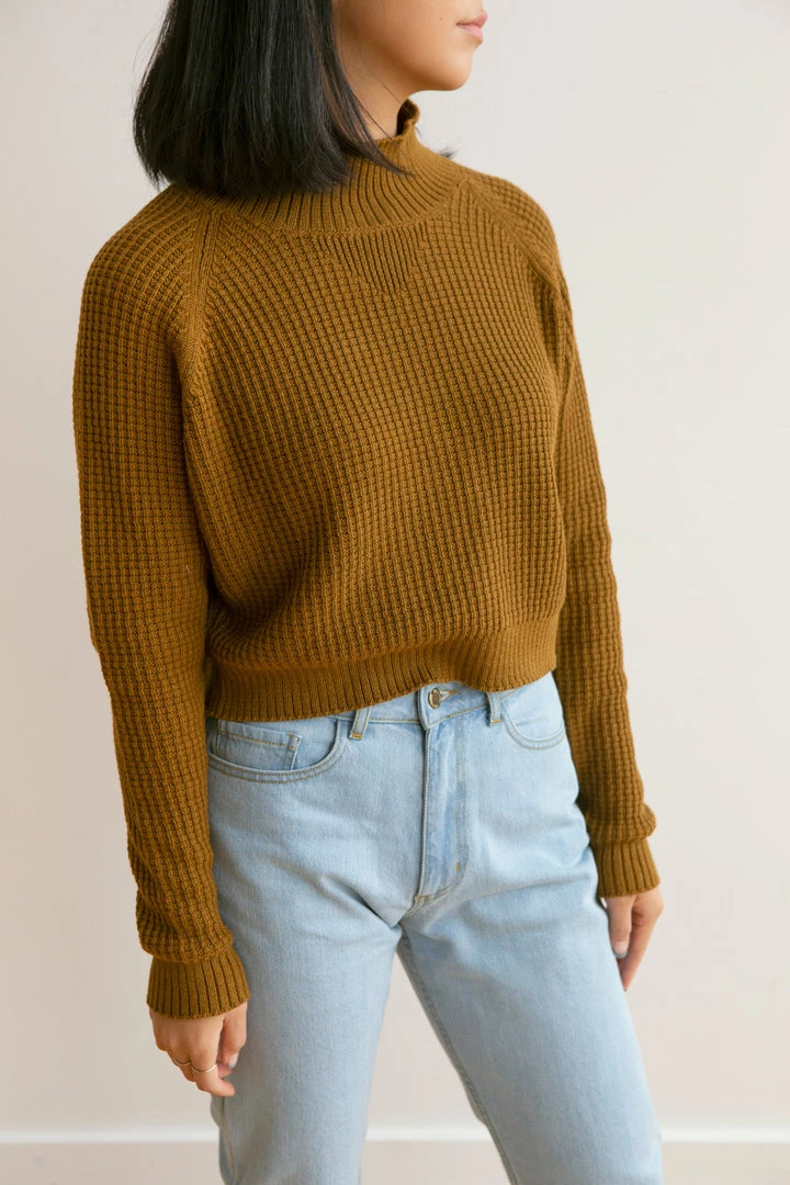 Fin & Vince Women's Crop Sweater - Honeycomb 4 Fin & Vince Women's Crop Sweater - Honeycomb