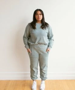 Fin & Vince Sale Women's Terry Sweater - Ocean