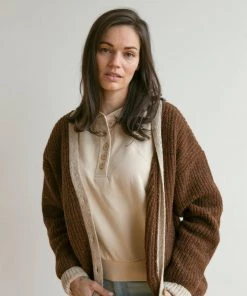 Fin & Vince Women's Fleece Button Pullover - Sand Sale 26 Fin & Vince Women's Fleece Button Pullover - Sand Sale