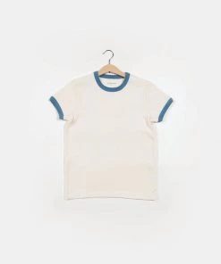 Fin & Vince Red, White And Blue Women's Vintage Tee - Milk/vintage Blue