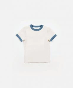Fin & Vince Vintage Tee - Milk/vintage Blue Accents