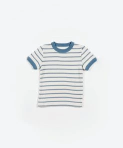 Fin & Vince Red, White And Blue Vintage Tee - Ticking Stripe