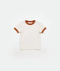 Fin & Vince Spring/summer Vintage Tee - Milk/adobe Accents