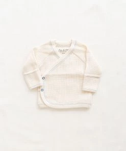 Fin & Vince Wrap Top - Waffle + Blue Stitch Sale