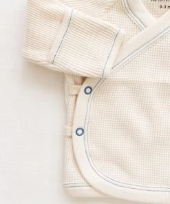 Fin & Vince Wrap Top - Waffle + Blue Stitch Sale