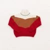 Fin & Vince Colorblock Mock Neck Sweater - Chili Sale