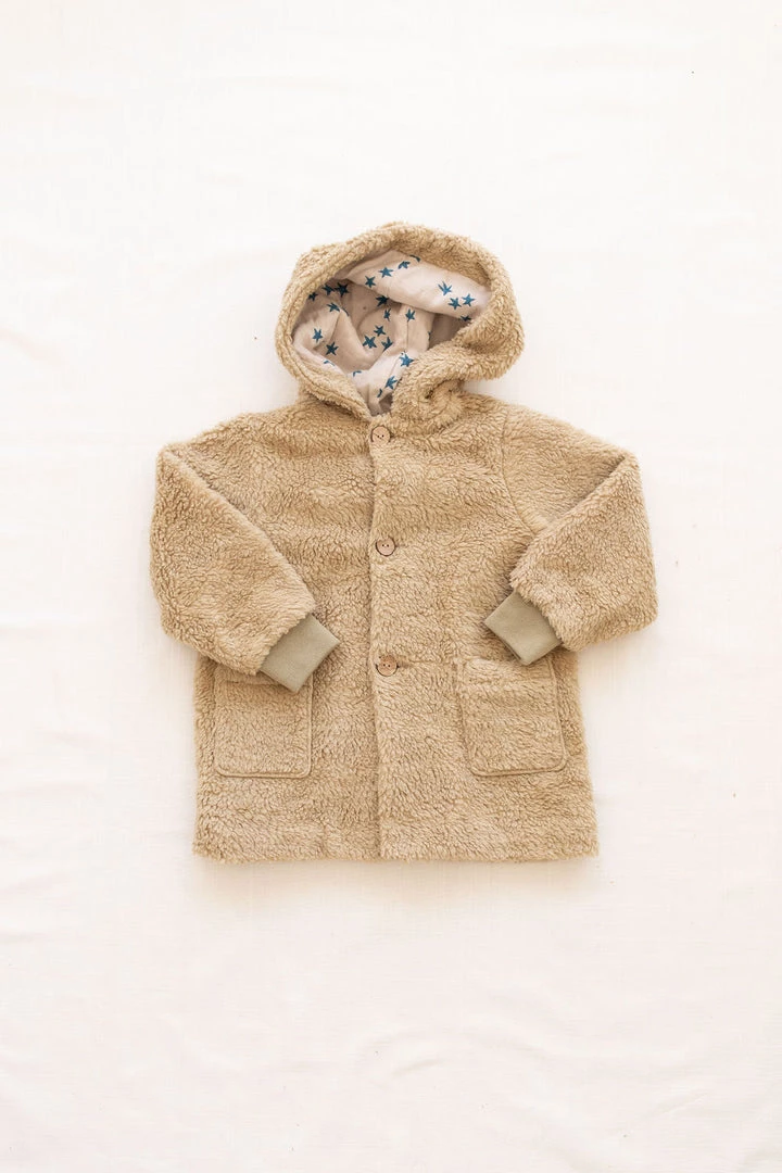 Fin & Vince Sherpa Coat - Sand 3 Fin & Vince Sherpa Coat - Sand
