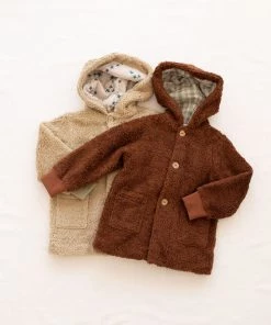 Fin & Vince Sherpa Coat - Hazelnut French Plaid Sale