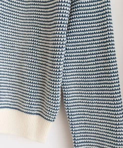 Fin & Vince Women's Loop Sweater - Milk/ Vintage Blue