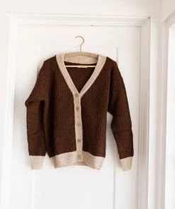 Fin & Vince Sale Women's Chunky Cardigan - Ash Brown
