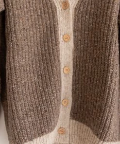 Fin & Vince Sale Women's Chunky Cardigan - Faded Chestnut