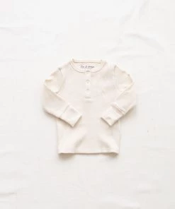 Fin & Vince Ribbed Snap Top - Milk Sale