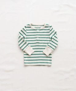 Fin & Vince Ribbed Snap Top - Ticking Stripe Sale