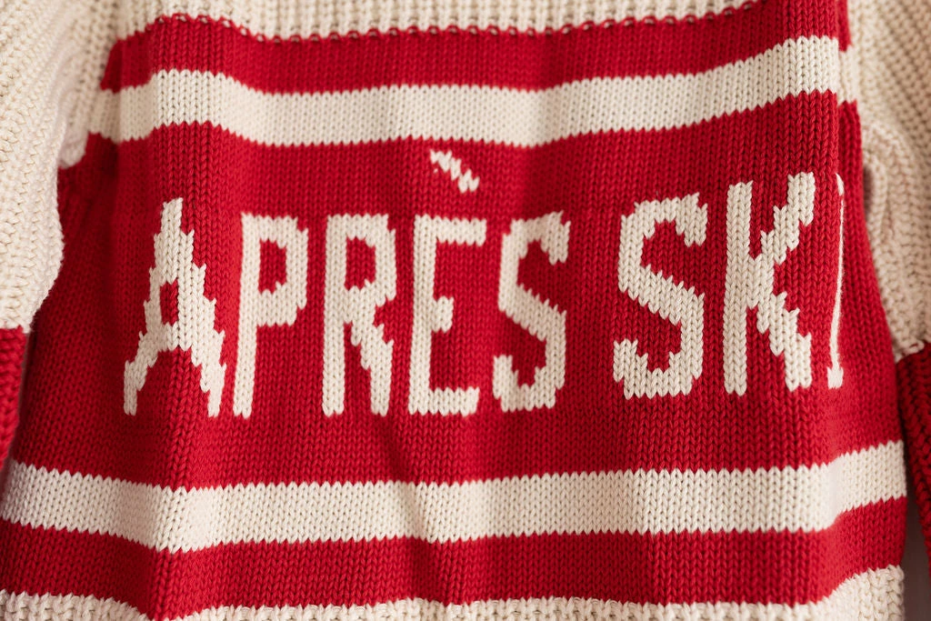 Fin & Vince Women's Vintage Sweater - Apres Ski - Chili 4 Fin & Vince Women's Vintage Sweater - Apres Ski - Chili