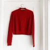 Fin & Vince Women's Crop Sweater - Chili 2 Fin & Vince Women's Crop Sweater - Chili
