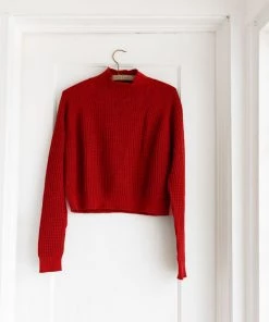 Fin & Vince Women's Crop Sweater - Chili