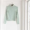 Fin & Vince Women's Ribbed Turtleneck - Ticking Stripe Sale