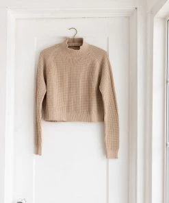 Fin & Vince Women's Crop Sweater - Beige