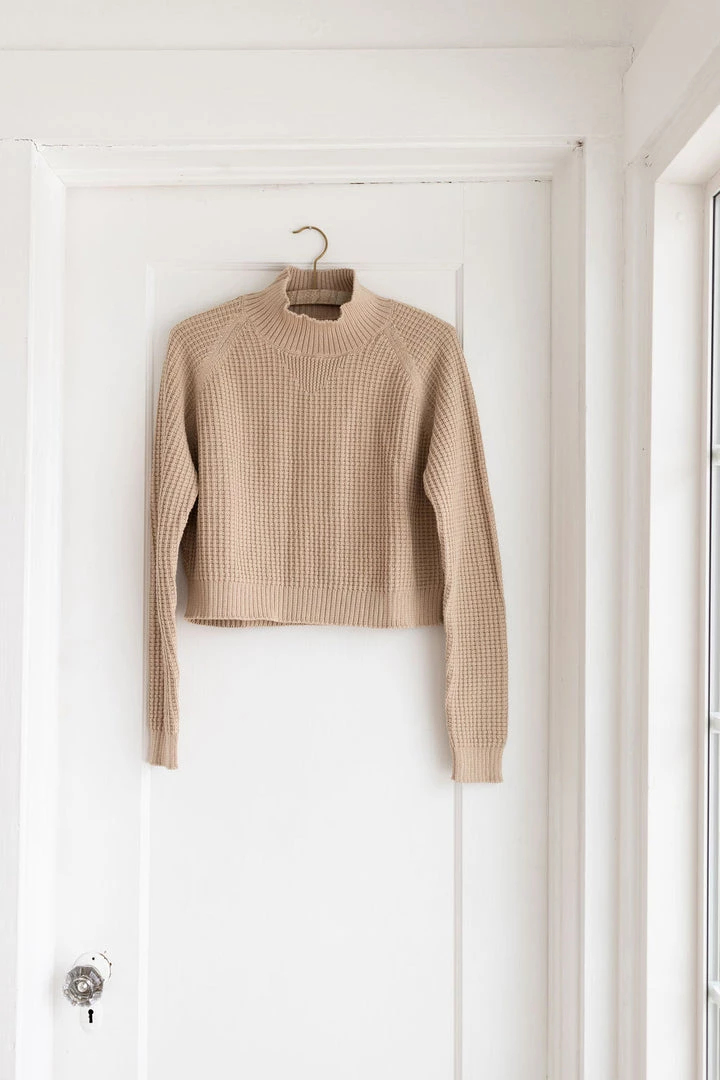 Fin & Vince Women's Crop Sweater - Beige 3 Fin & Vince Women's Crop Sweater - Beige