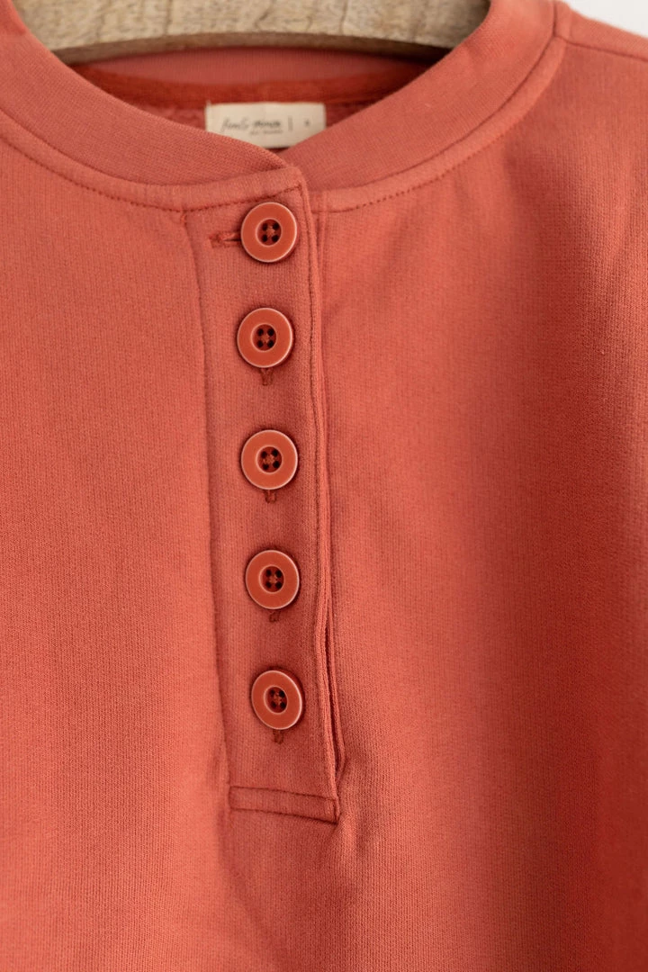 Fin & Vince Women's Fleece Button Pullover - Tomato Sale 6 Fin & Vince Women's Fleece Button Pullover - Tomato Sale