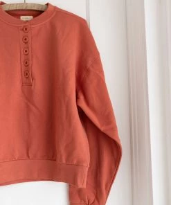 Fin & Vince Women's Fleece Button Pullover - Tomato Sale 28 Fin & Vince Women's Fleece Button Pullover - Tomato Sale