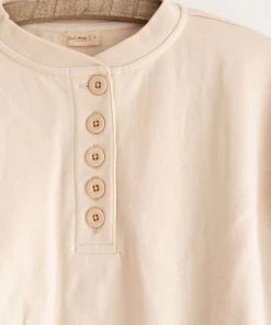 Fin & Vince Women's Fleece Button Pullover - Sand Sale 20 Fin & Vince Women's Fleece Button Pullover - Sand Sale