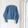 Fin & Vince Women's Fleece Button Pullover - Vintage Blue Sale