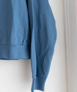 Fin & Vince Women's Fleece Button Pullover - Vintage Blue Sale