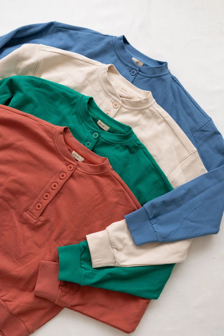 Fin & Vince Women's Fleece Button Pullover - Sand Sale 6 Fin & Vince Women's Fleece Button Pullover - Sand Sale