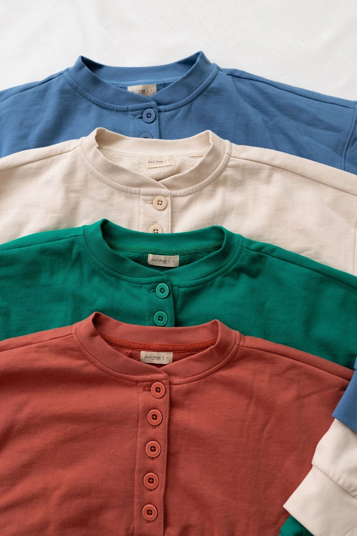 Fin & Vince Women's Fleece Button Pullover - Tomato Sale 19 Fin & Vince Women's Fleece Button Pullover - Tomato Sale