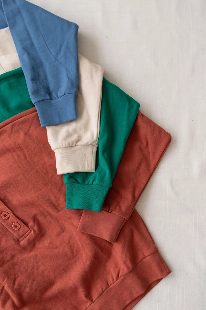 Fin & Vince Women's Fleece Button Pullover - Tomato Sale 10 Fin & Vince Women's Fleece Button Pullover - Tomato Sale