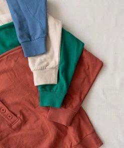 Fin & Vince Fleece Button Pullover - Jade