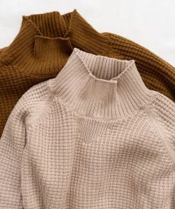 Fin & Vince Women's Crop Sweater - Beige 28 Fin & Vince Women's Crop Sweater - Beige