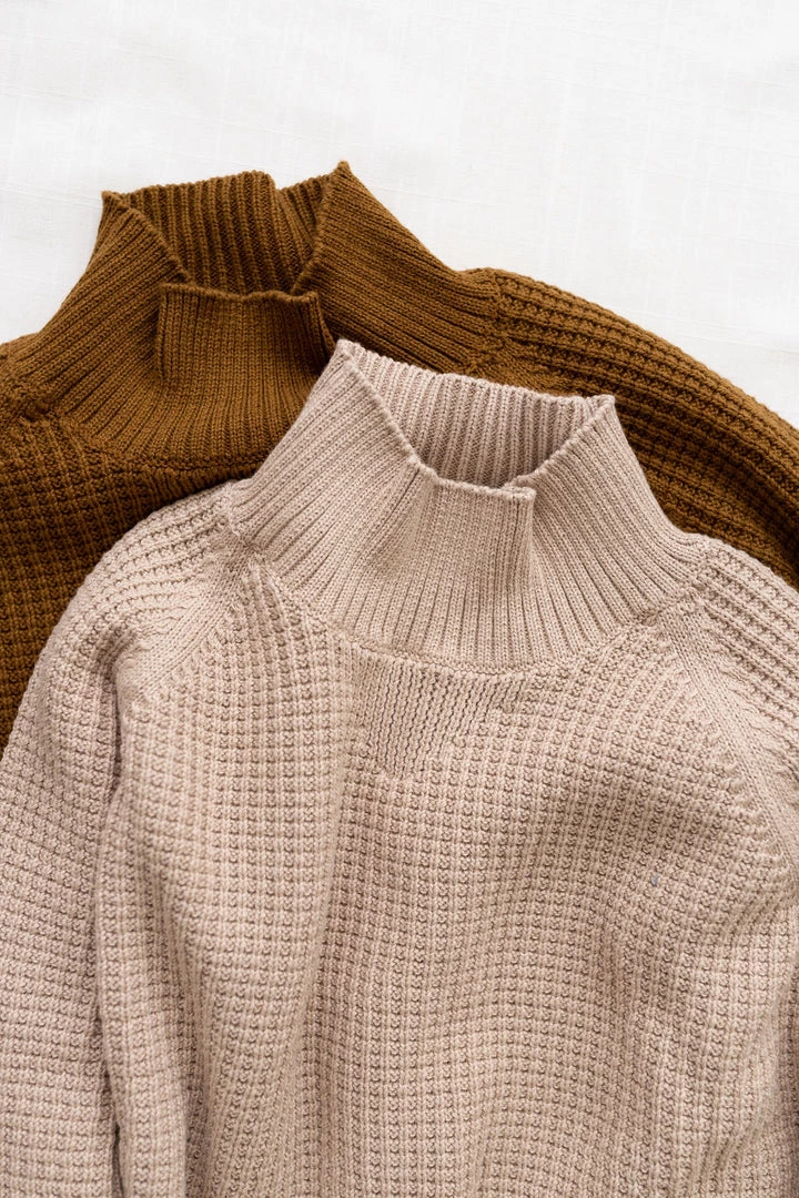 Fin & Vince Women's Crop Sweater - Beige 12 Fin & Vince Women's Crop Sweater - Beige