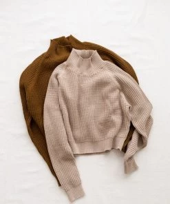 Fin & Vince Women's Crop Sweater - Beige 35 Fin & Vince Women's Crop Sweater - Beige