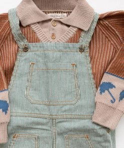 Fin & Vince Umbrella Sweater - Hazelnut/ Flax/ Vintage Blue