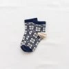 Fin & Vince Printed Socks - French Plaid - Navy