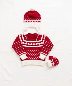 Fin & Vince Sale Holiday Sweater - Chili