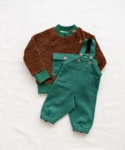 Fin & Vince Fleece Dungarees - Fern Sale